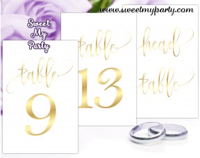 Wedding Gold Table numbers,Gold Wedding Table Numbers,(025w)